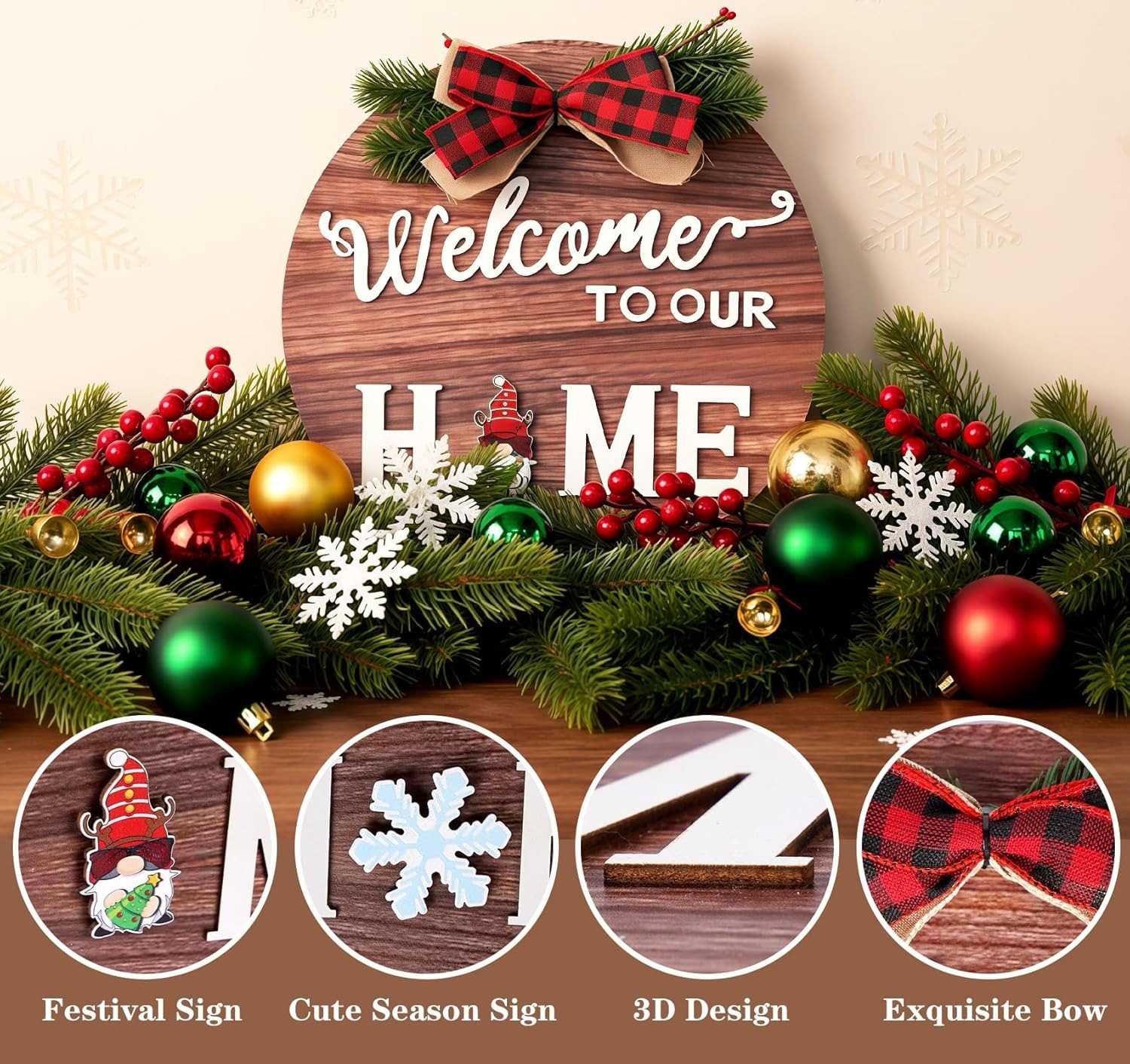 Interchangeable Seasonal Welcome Sign (21 Icons)