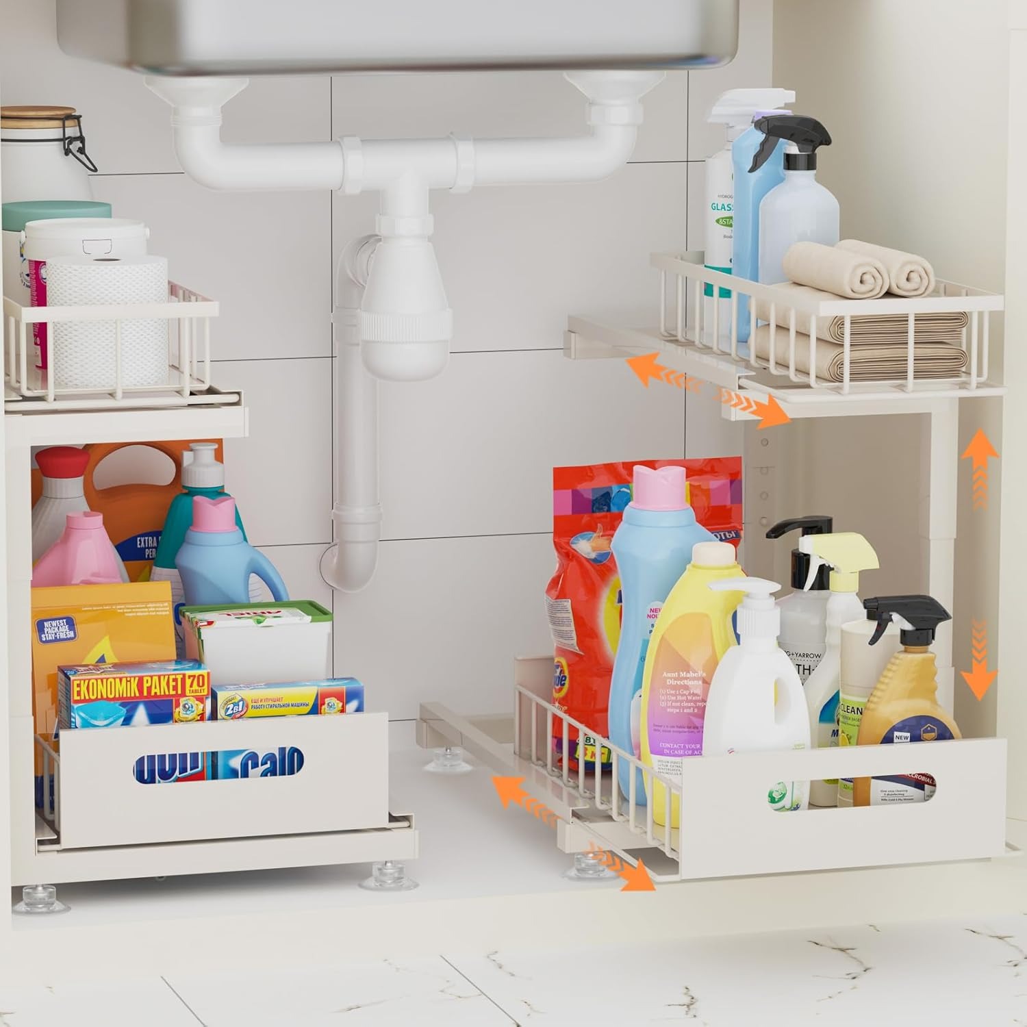 3-Tier Metal Kitchen Spice Rack Organizer