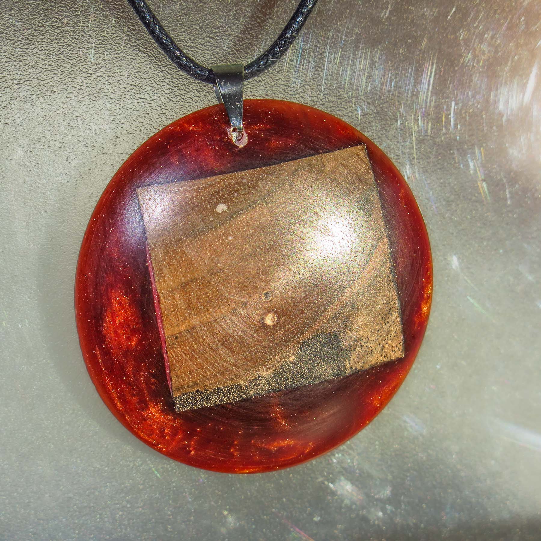 Pendentif noyer cuivré