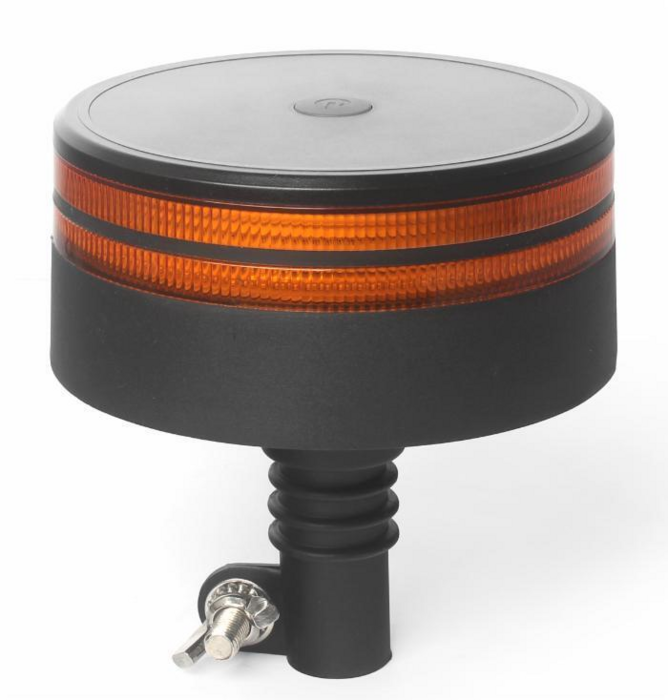 Lampeggiante LED 12-24V base ad asta flessibile, 25W, IP67, 50 LED, doppia riga luminosa