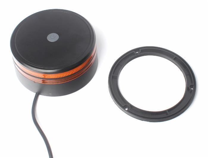 Lampeggiante LED 12-24V base piana, 25W, IP67, 50 LED, doppia riga luminosa