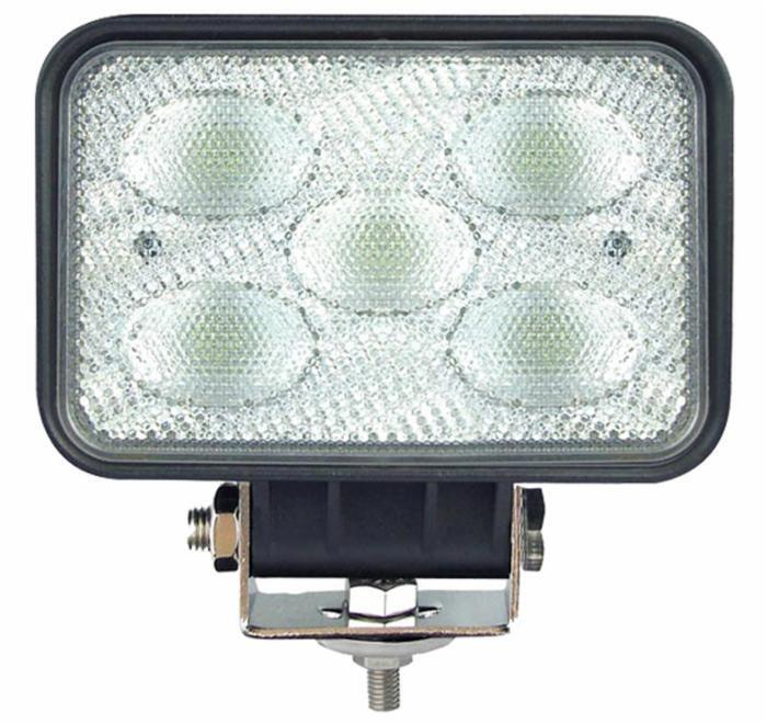 Faro lavoro a LED rettangolare 144,5x146 mm, 10-30V, 50W, 4500LM, 5 LED (CREE), ampio raggio