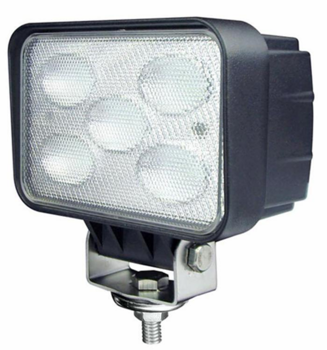 Faro lavoro a LED rettangolare 144,5x146 mm, 10-30V, 50W, 4500LM, 5 LED (CREE), ampio raggio