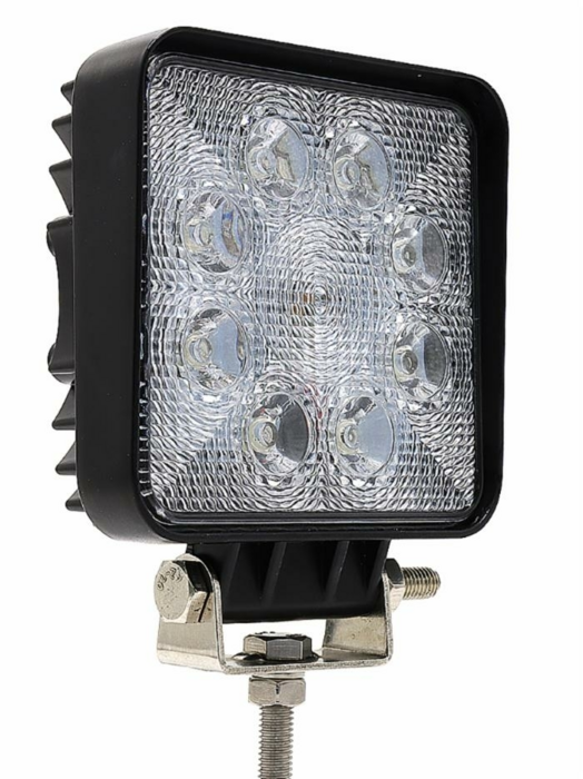 Faro da lavoro LED quadrato 10-90V DC, 24W, 1800 LM, per carrelli elevatori
