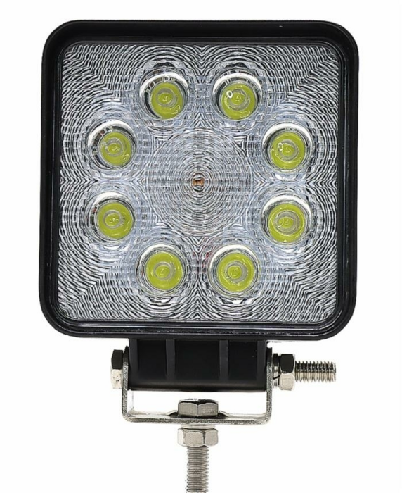 Faro da lavoro LED quadrato 10-90V DC, 24W, 1800 LM, per carrelli elevatori