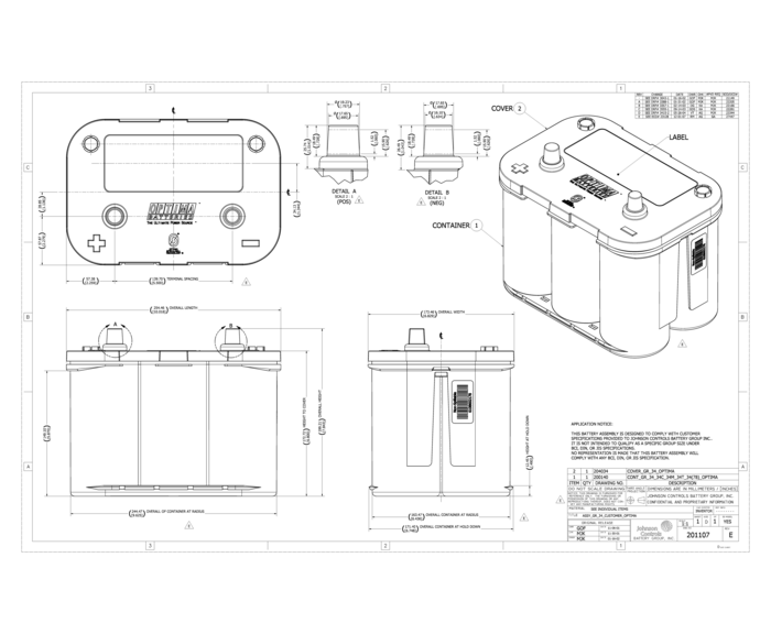BATTERIA OPTIMA 12V 50AH SPUNTO 815A, 254X175X200MM SX, RT S 4,2