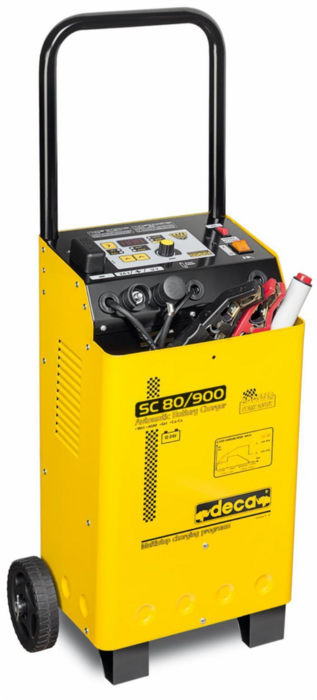 CARICABATTERIE SC80/900, AVVIATORE RAPIDO PROFESSIONALE, CON CONTROLLO PICCHI DI TENSIONE 12/24V