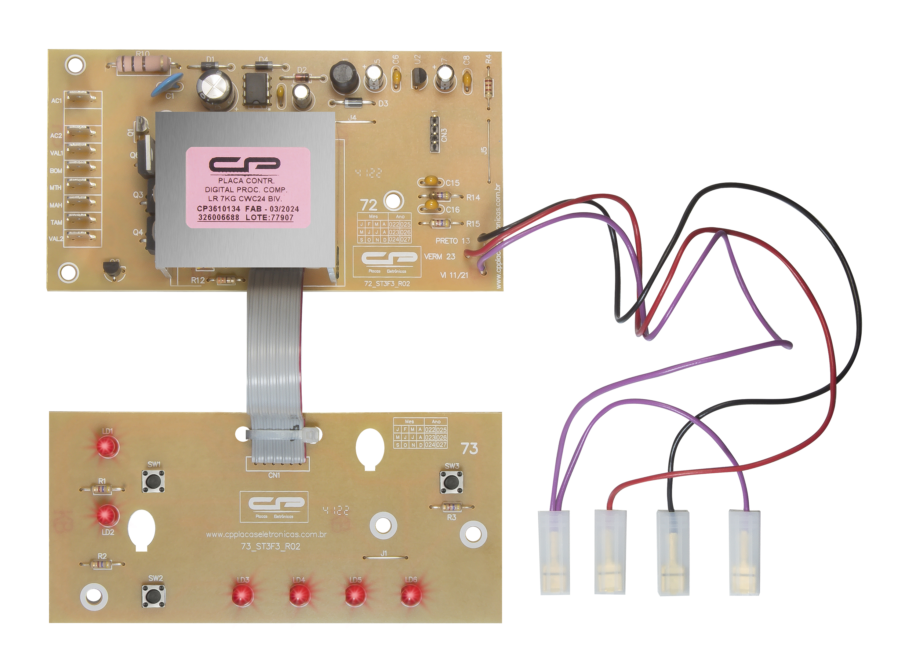 Placa Eletrônica+Interface Lavadora Brastemp/Consul 7KG CWC24 bivolt Similar