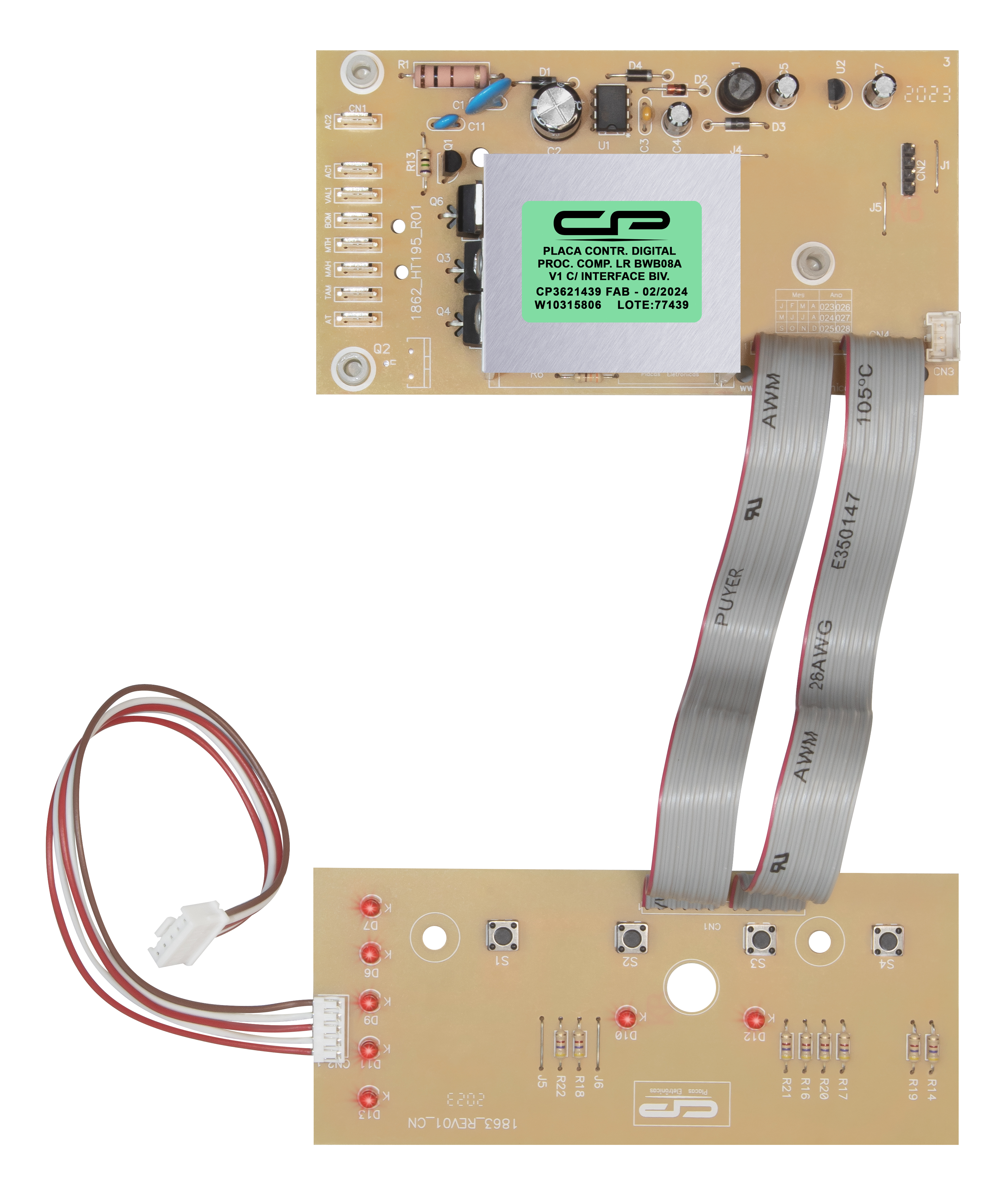 Placa Eletrônica c/ Interface Lavadora Brastemp BWB08A V1 bivolt Similar
