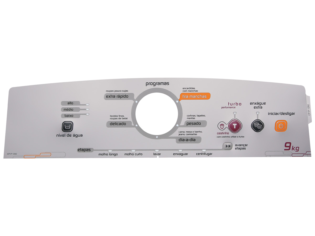 Painel Decorativo Lavadora Brastemp BWL09B