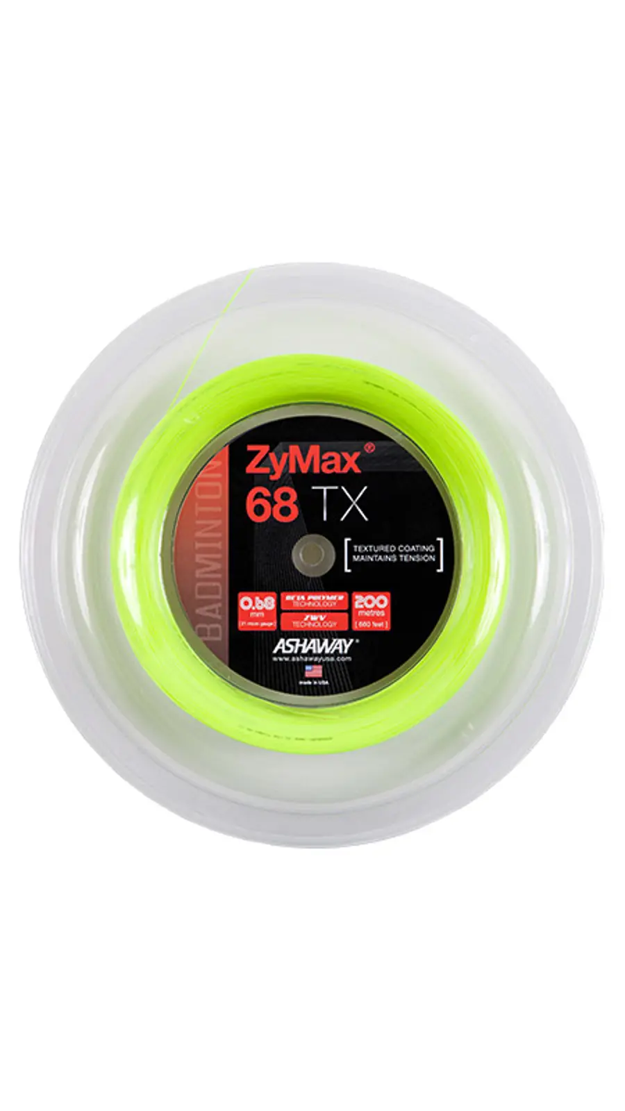 Ashaway Zymax 68 TX (Yellow) - 200m Reel