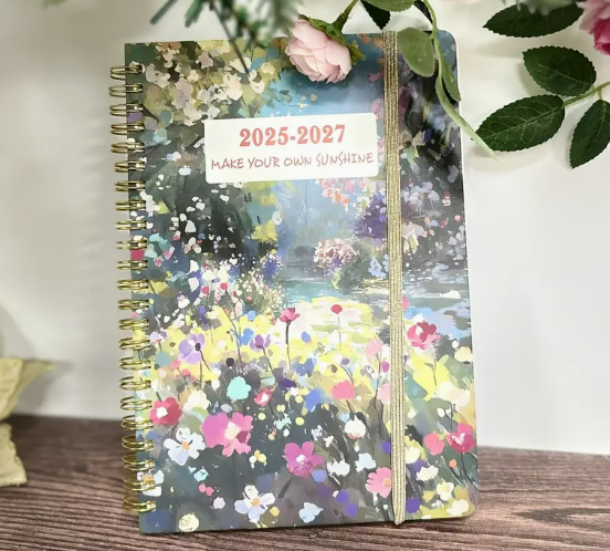 3-Year Planner 2025-2027 with 125 Index Stickers | Weekly & Monthly Journal for Goal Setting and Time Management