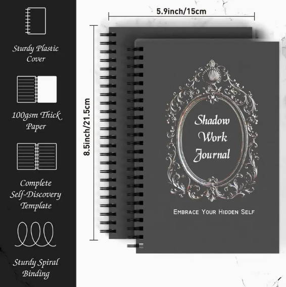 Inner Healing Shadow Work Journal: A Spiritual Guide to Self-Love and Transformation | Black Cover with Ornate Frame Design