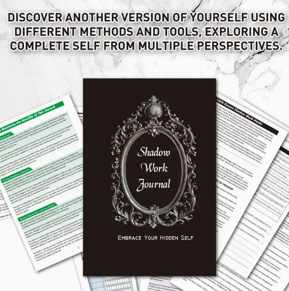 Inner Healing Shadow Work Journal: A Spiritual Guide to Self-Love and Transformation | Black Cover with Ornate Frame Design