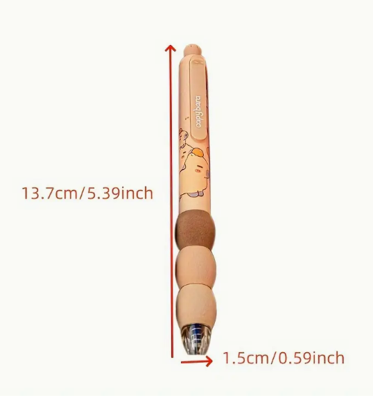  Stylish Cool Animal Pen Soft Round Grip Side Press Erasable Pen - 0.5mm Blue, 1pc & 4pcs Boxed