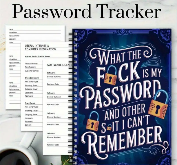 Website Password Organizer – Login Logbook for Usernames & Passwords