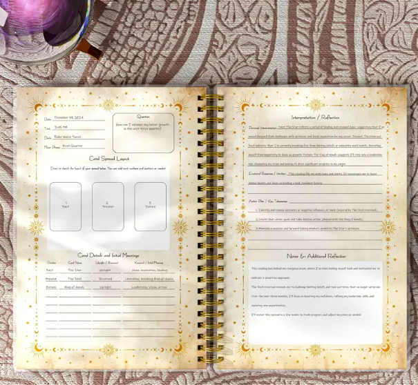 Tarot Journal for Card Readings – Daily Tracker, Reflection & Manifestation Planner