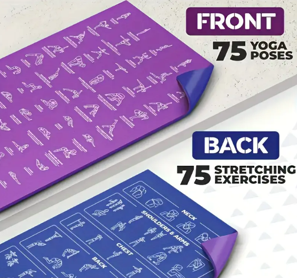 Yoga Exercise Mat with Printed Workout Guide