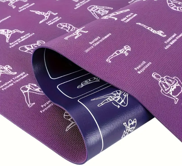 Yoga Exercise Mat with Printed Workout Guide
