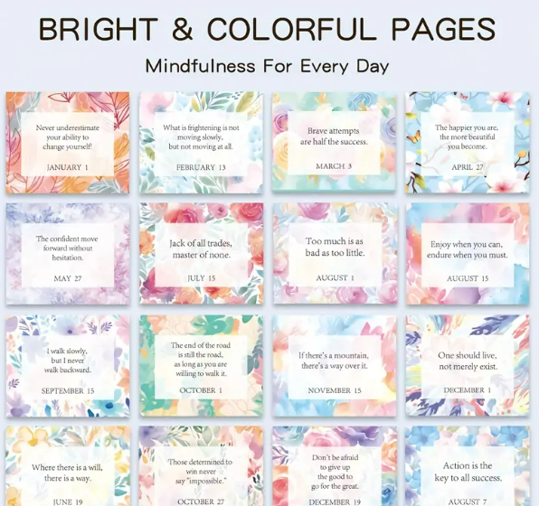 Motivational Desk Calendar 2025 | Daily Positive Affirmations | Self-Care Gift for Women & Teens | Inspirational Quotes | Office Decor