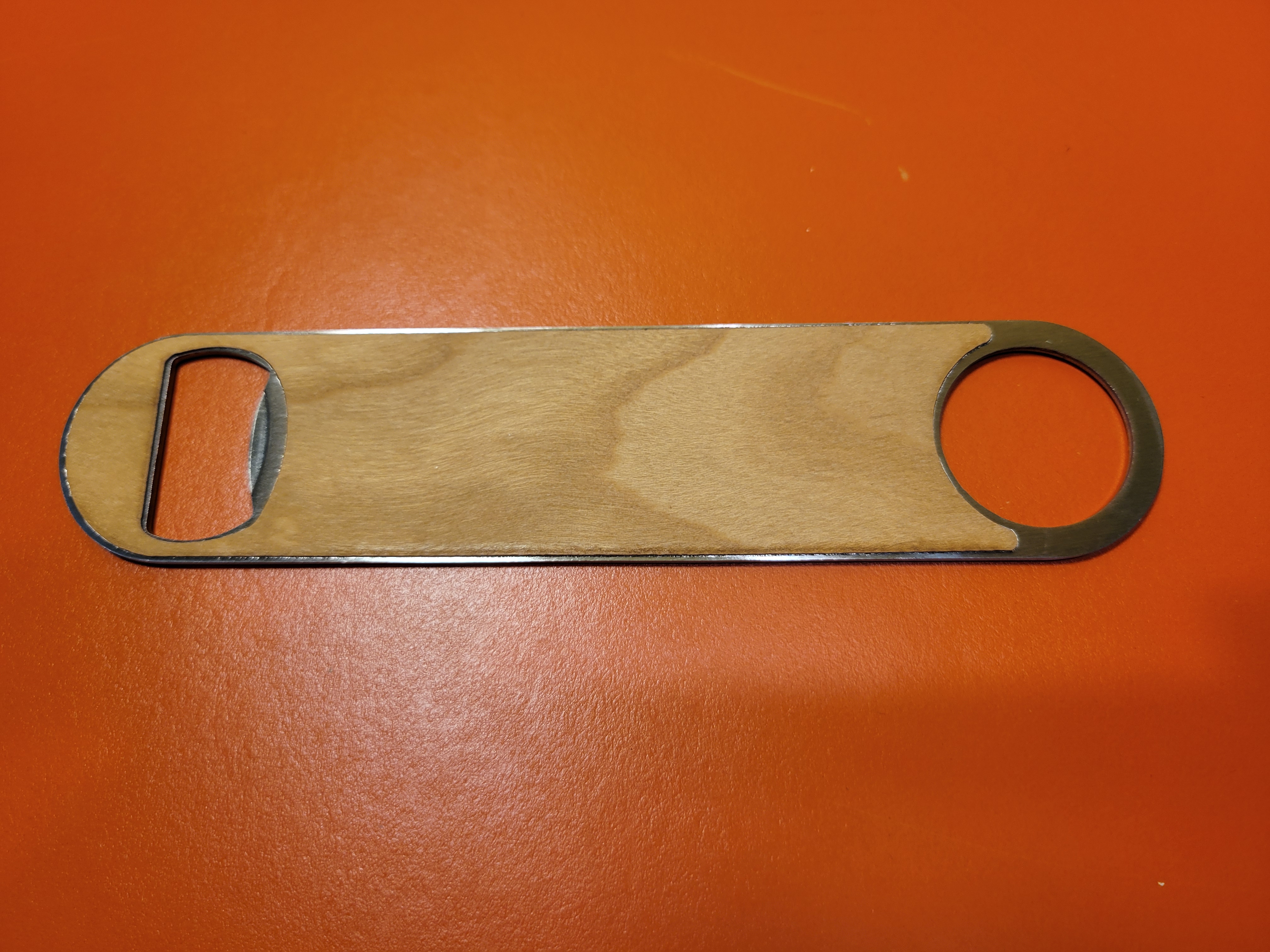 Personalized Stainless Steel Bottle Opener with Wood Handle
