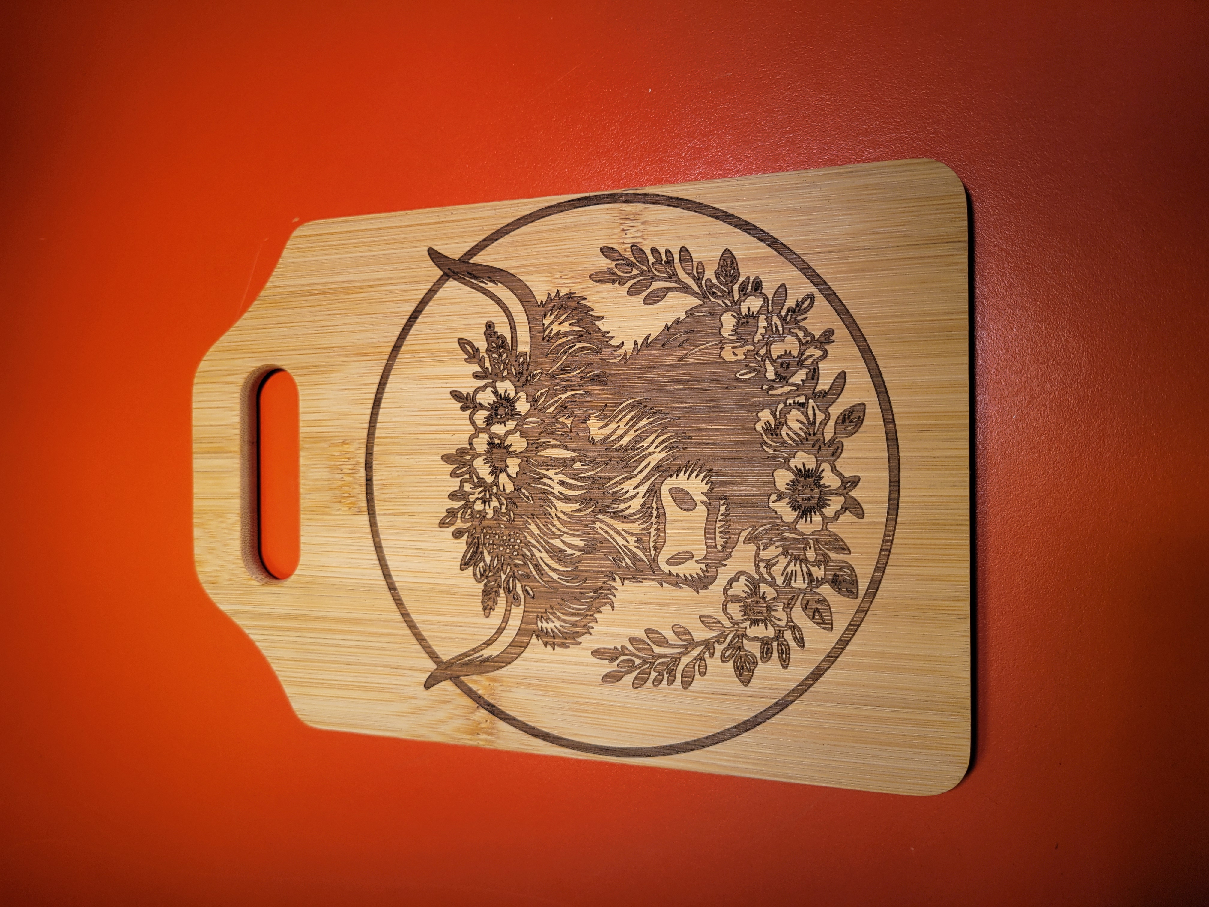 Personalized Bamboo Cutting Board with Handle