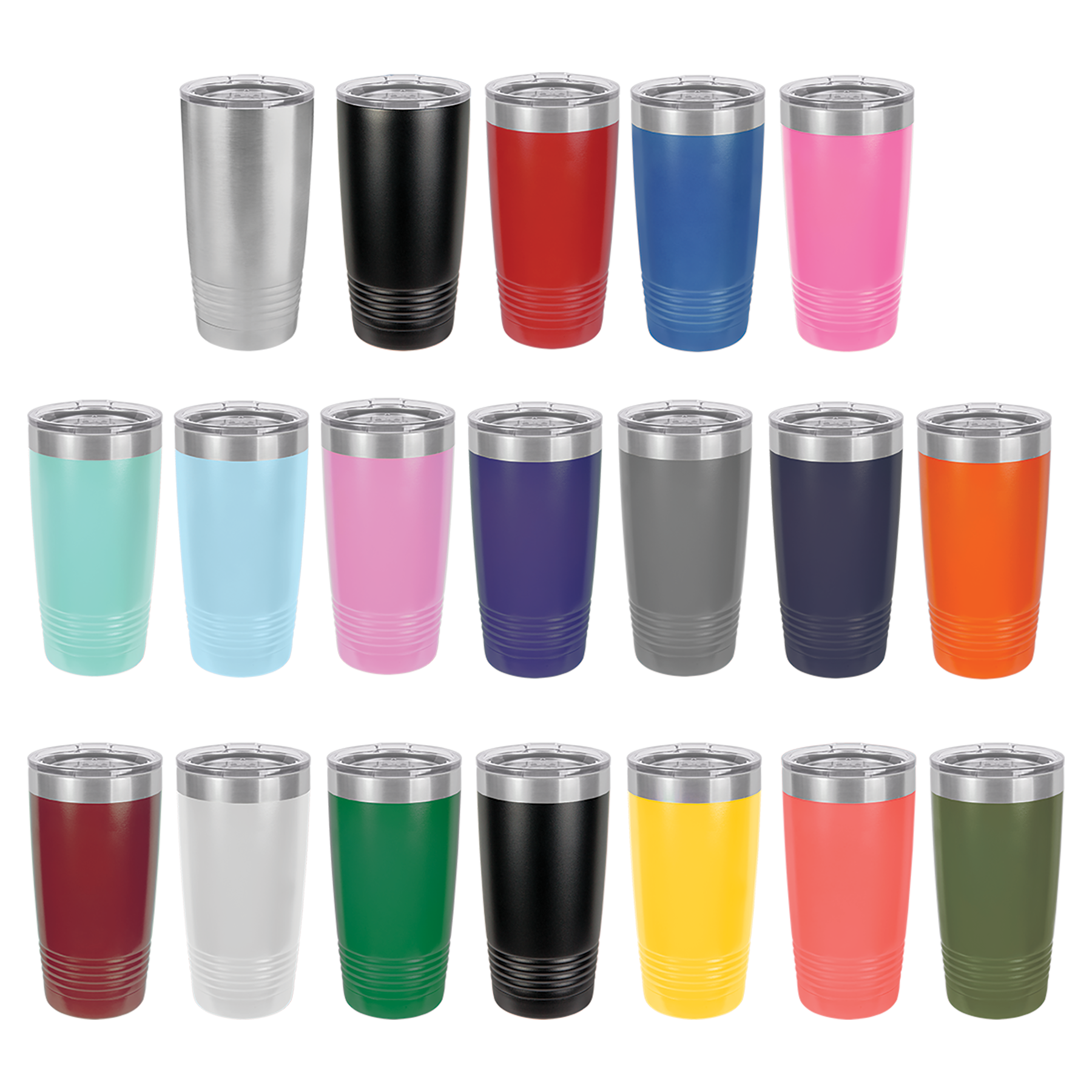 Personalized Polar Camel® 20 oz. Ringneck Vacuum Insulated Tumbler with Lid – Available in 25 Colors