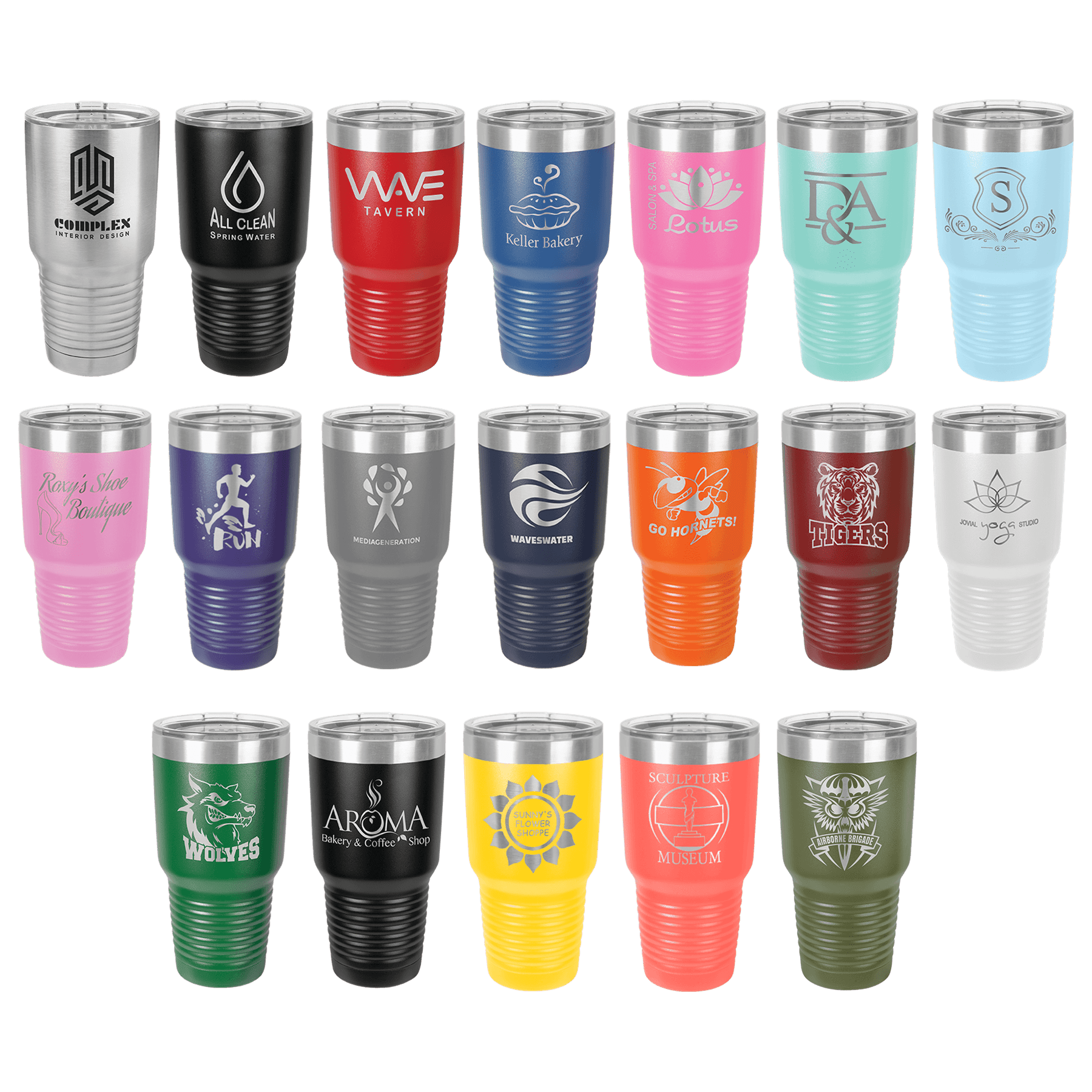 Personalized Polar Camel® 30 oz. Ringneck Vacuum Insulated Tumbler with Clear Lid – Available in 24 Colors