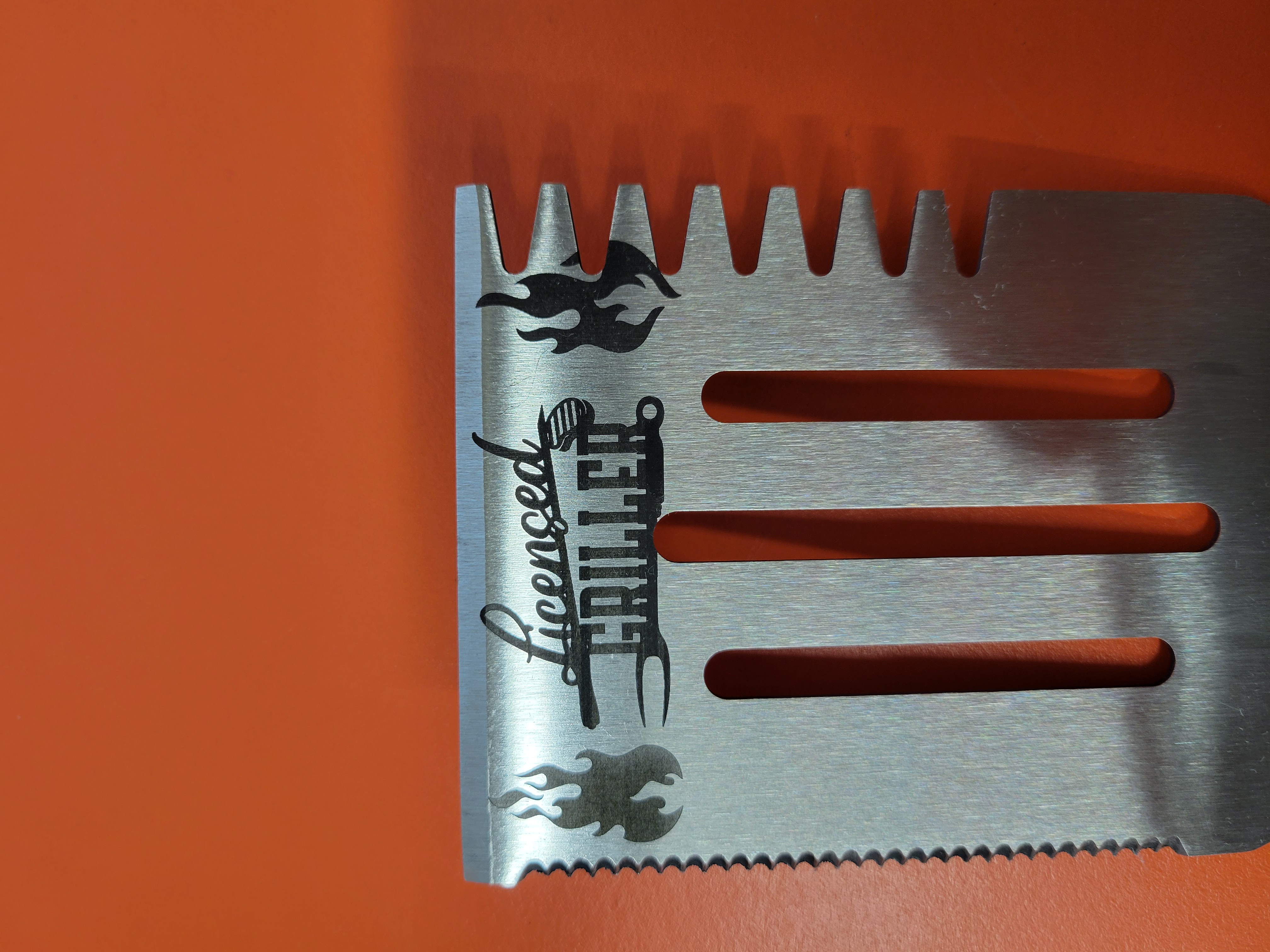 Personalized BBQ Grilling Spatula – 17" Stainless Steel with Wooden
