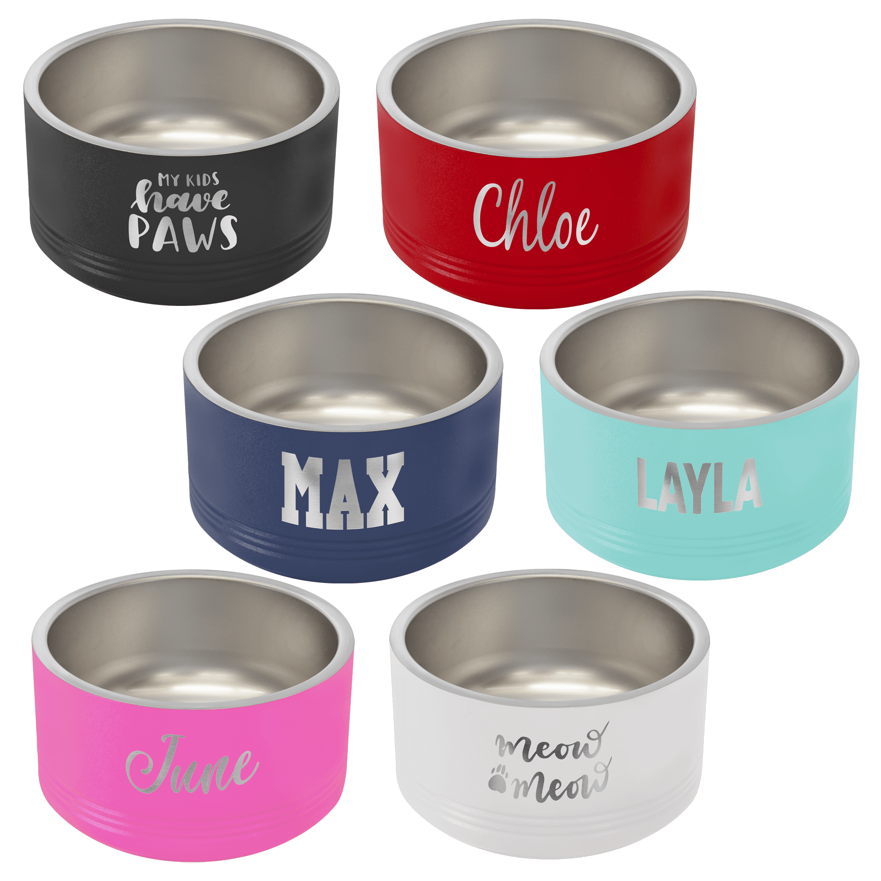 Personalized Polar Camel® Stainless Steel Pet Bowl – Available in 6 Colors & 3 Sizes