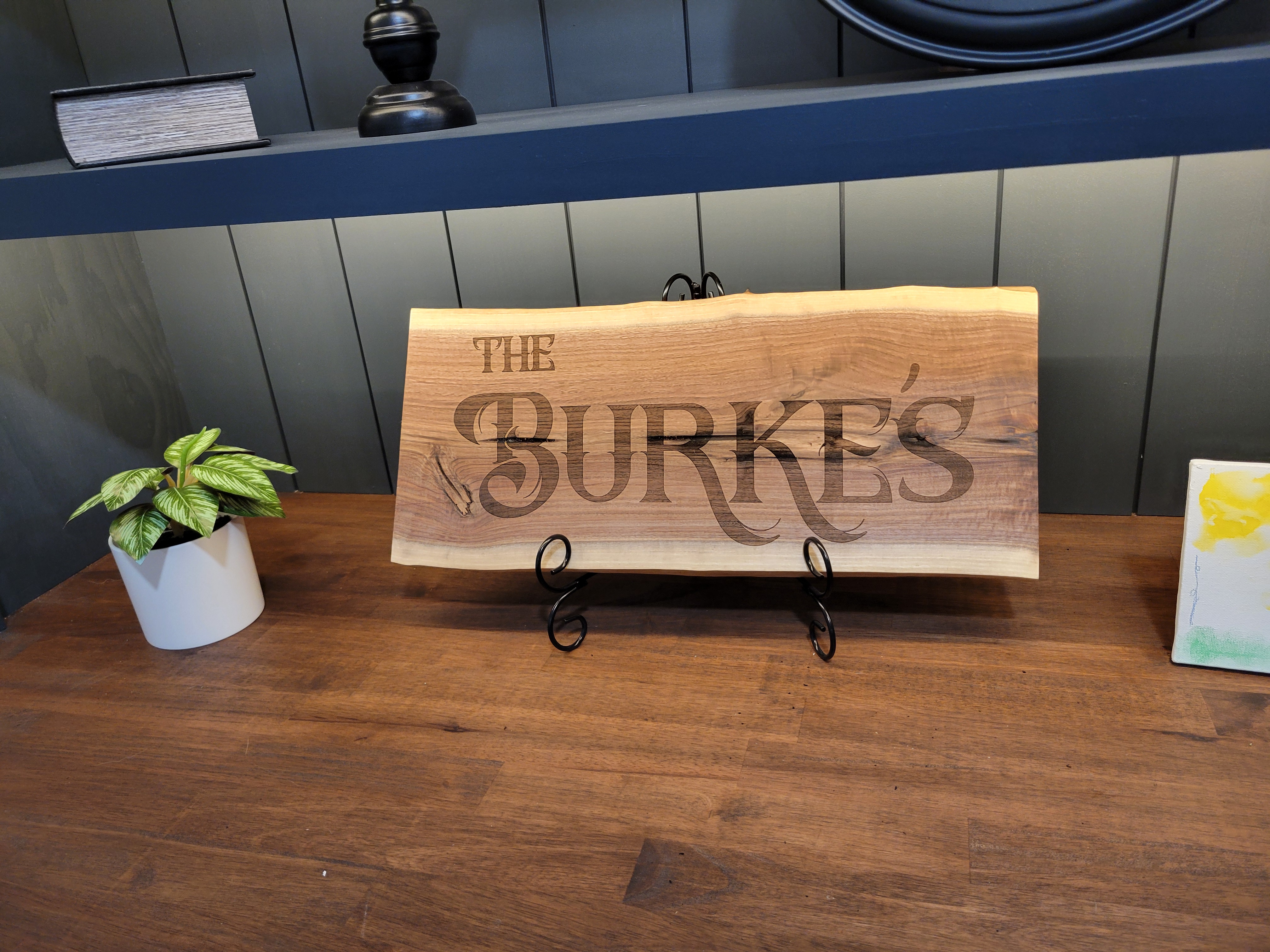 Personalized Black Walnut Sign – Custom Engraved Décor