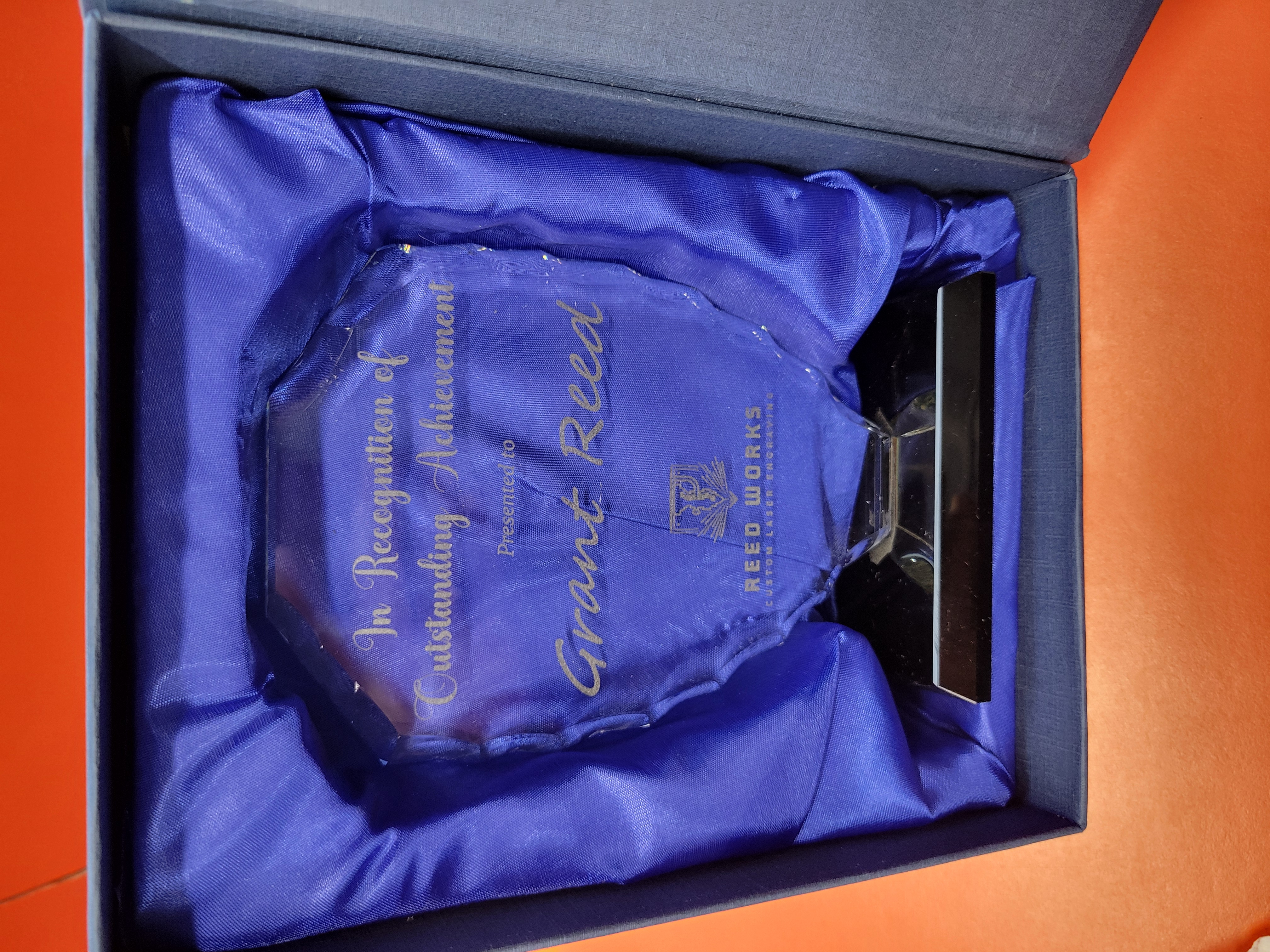 Custom Facet Glass Trophy on Black Base – Elegant & Personalized Awards