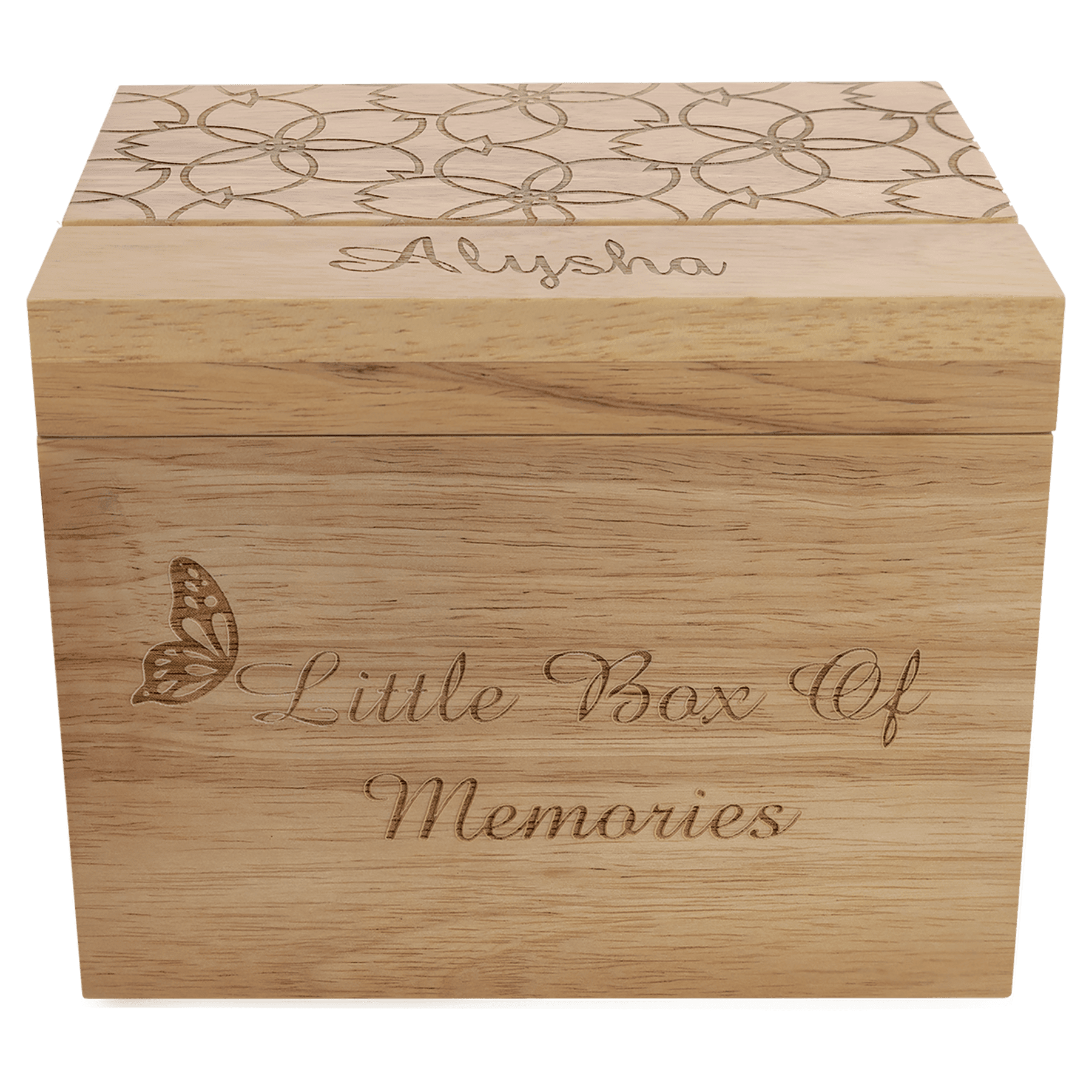 Custom Engraved Rubber Wood Keepsake Memory Box – Personalized Gift for Treasured Moments