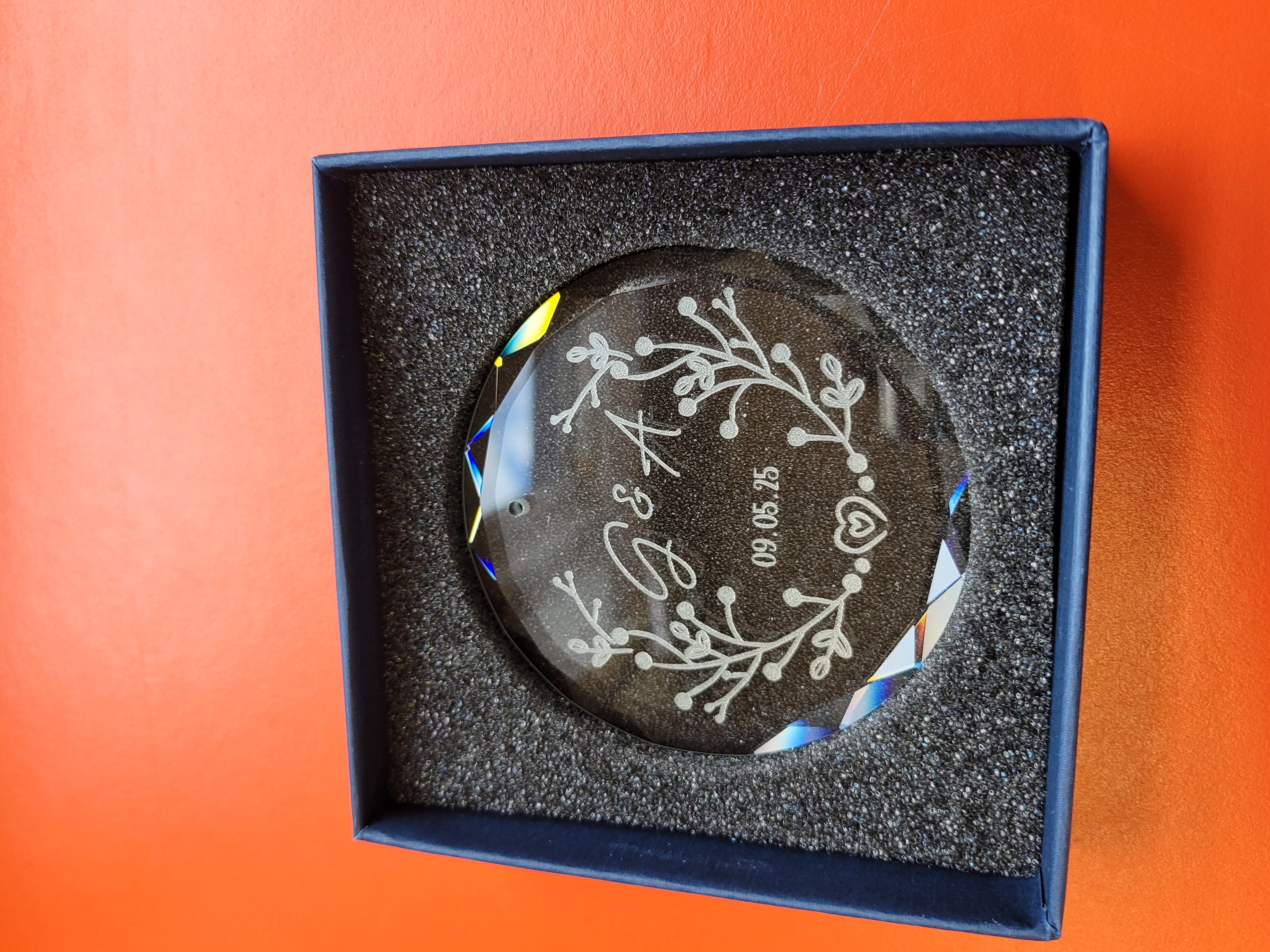 Custom Engraved Optic Crystal Ornaments – Gift Box Included