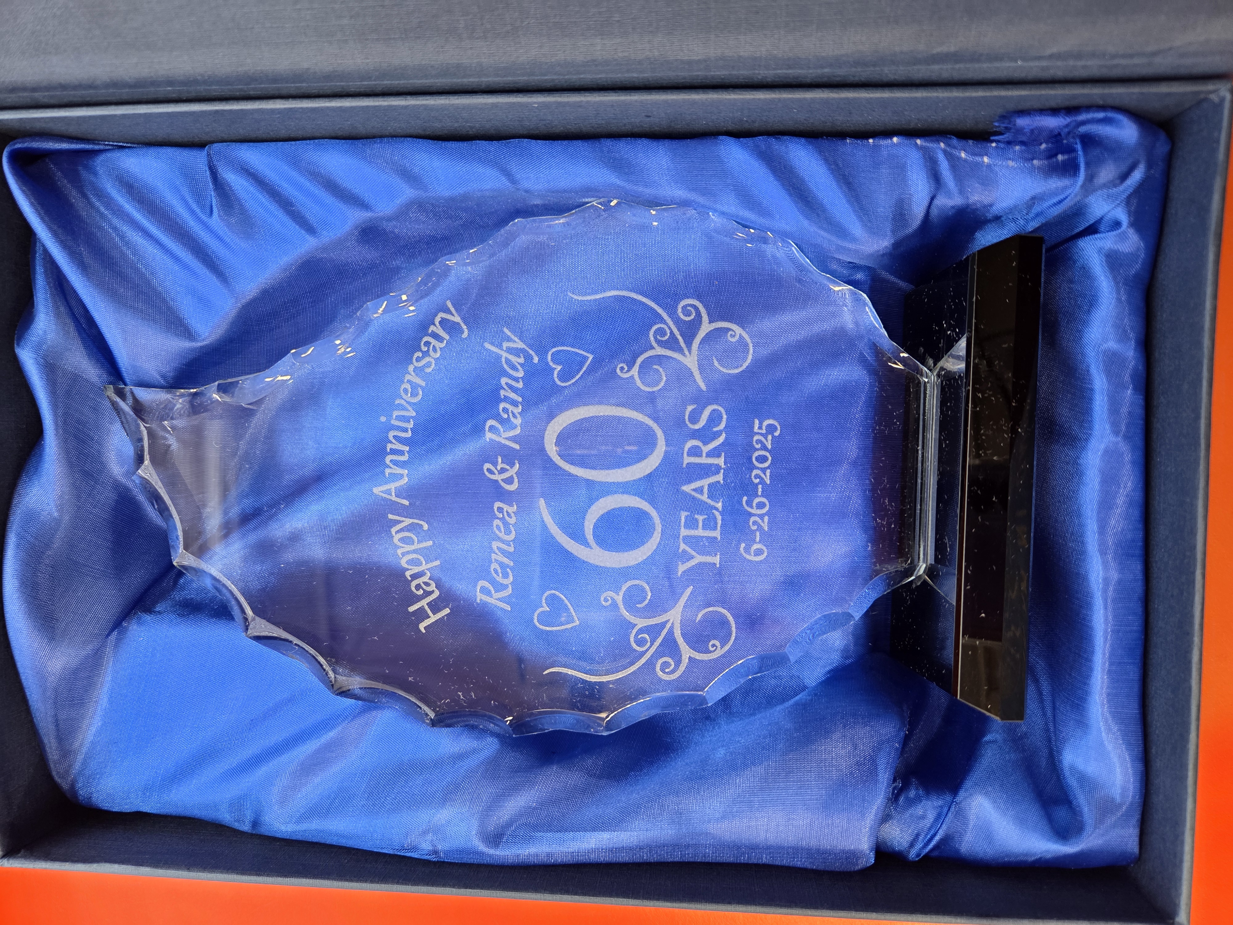 Custom Facet Glass Trophy on Black Base – Elegant & Personalized Awards