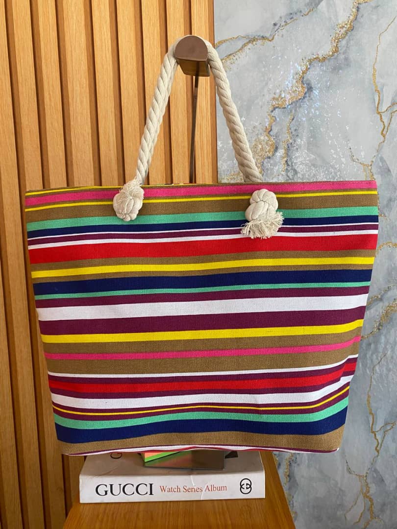 Colorful Striped Tote Bag