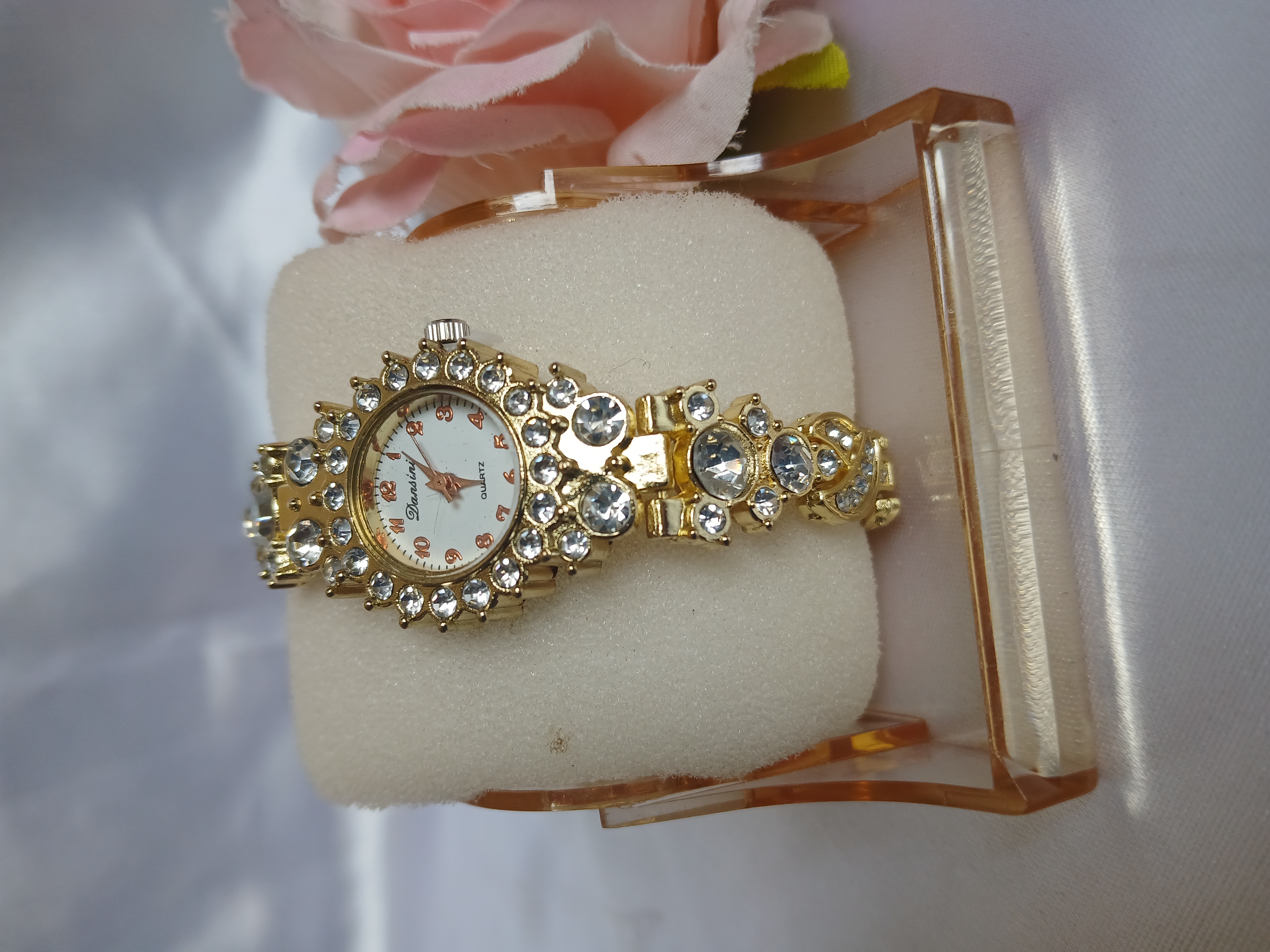 Elegant Crystal-Studded Watch
