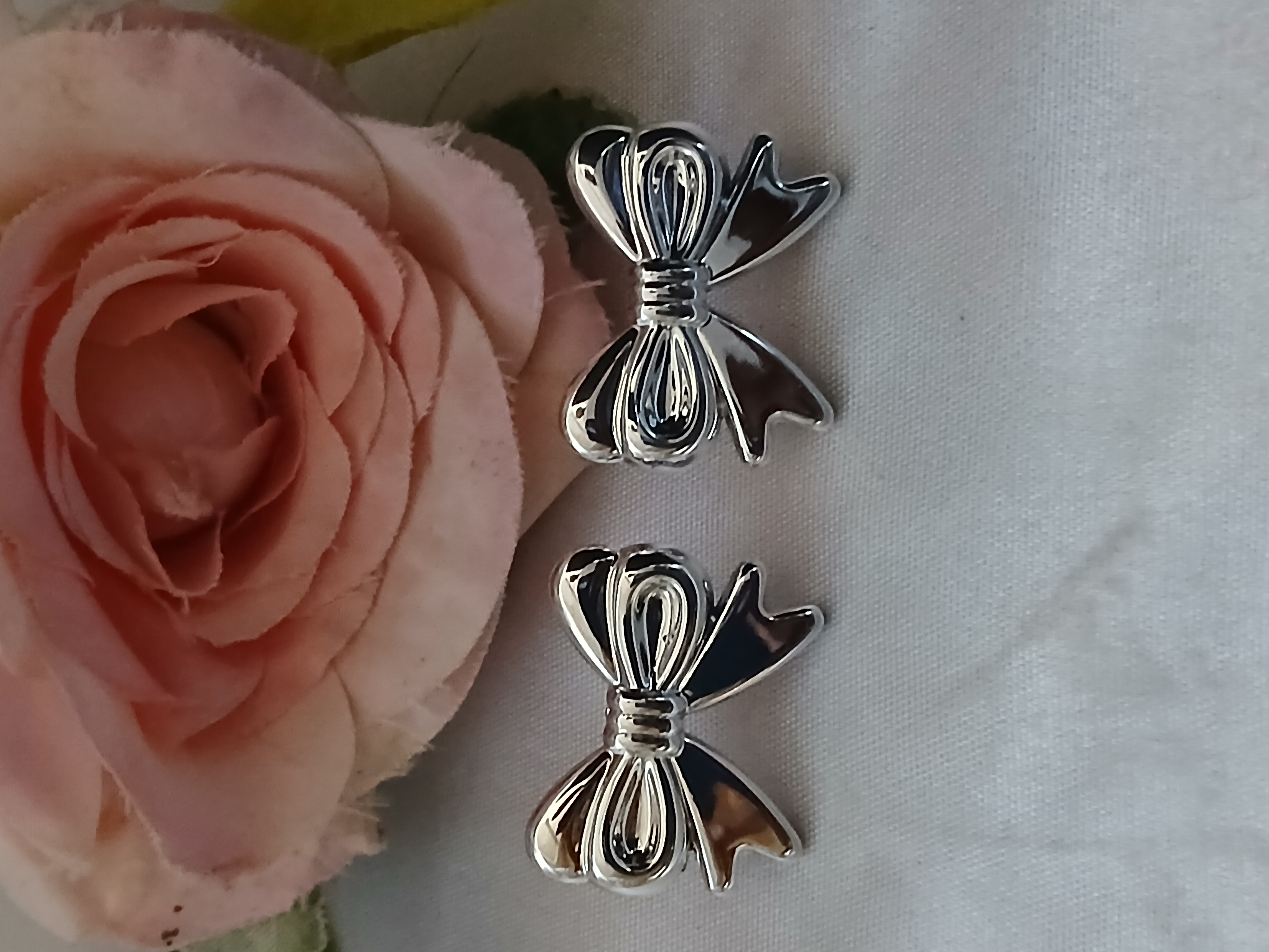Silver Bow Earrings