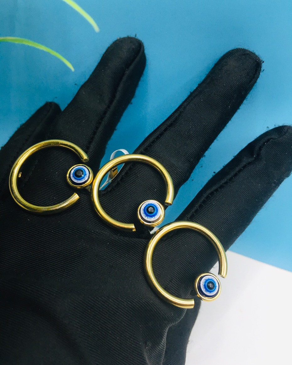 Gold Hoop Earrings with Blue Gems