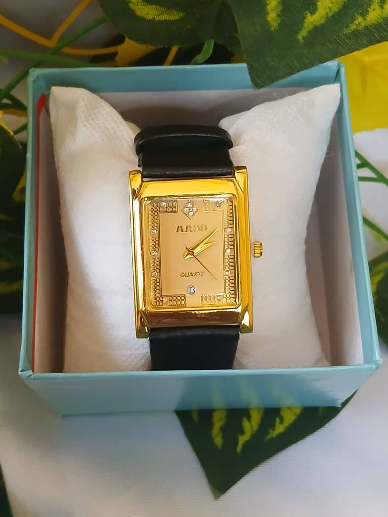 Elegant Gold-Plated Watch with Box