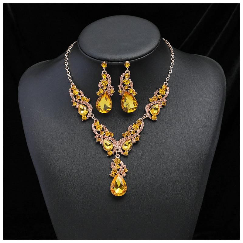 Elegant Yellow Gemstone Jewelry Set