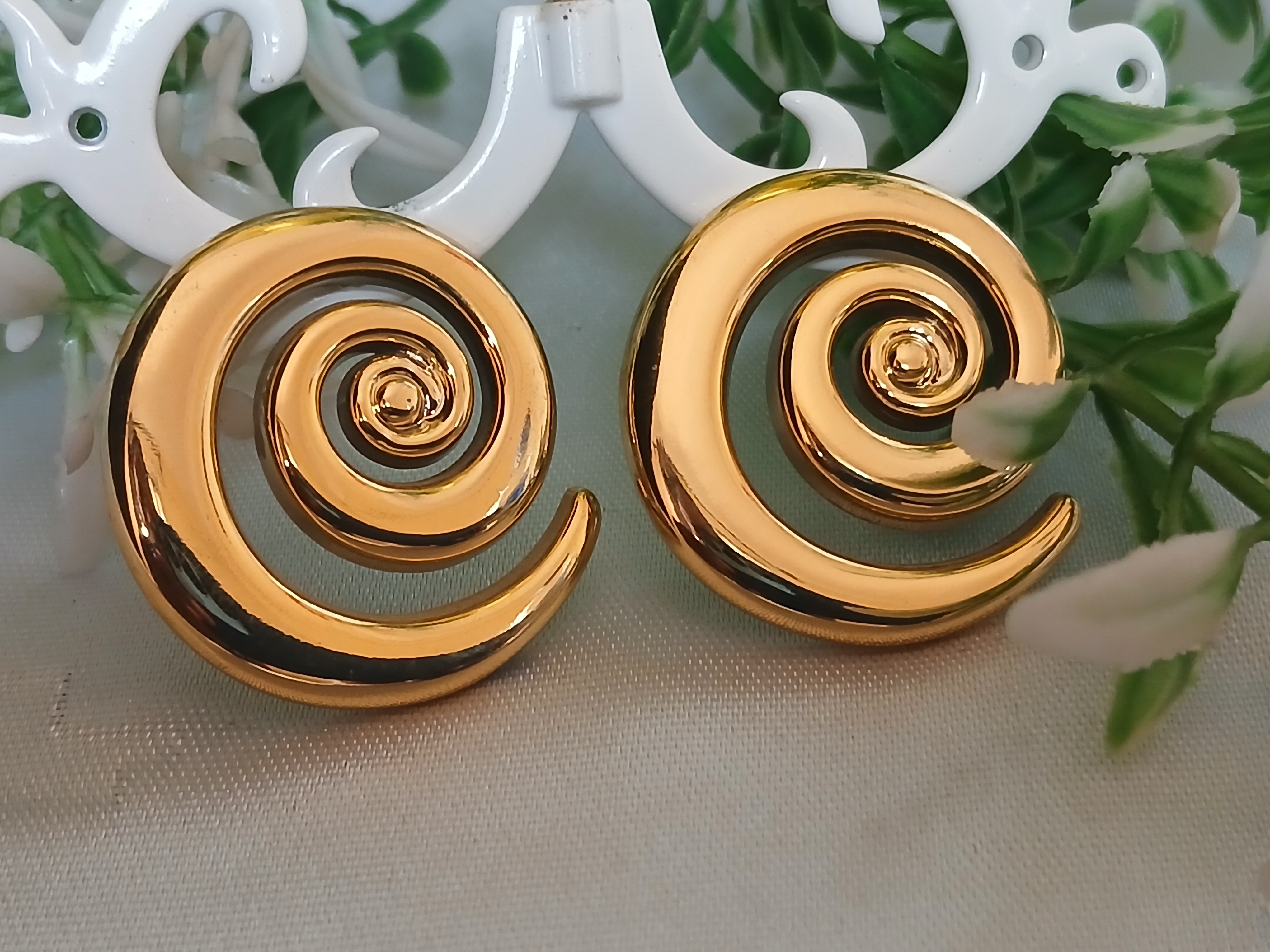 Celebrity Gold & Silver Spiral Earrings
