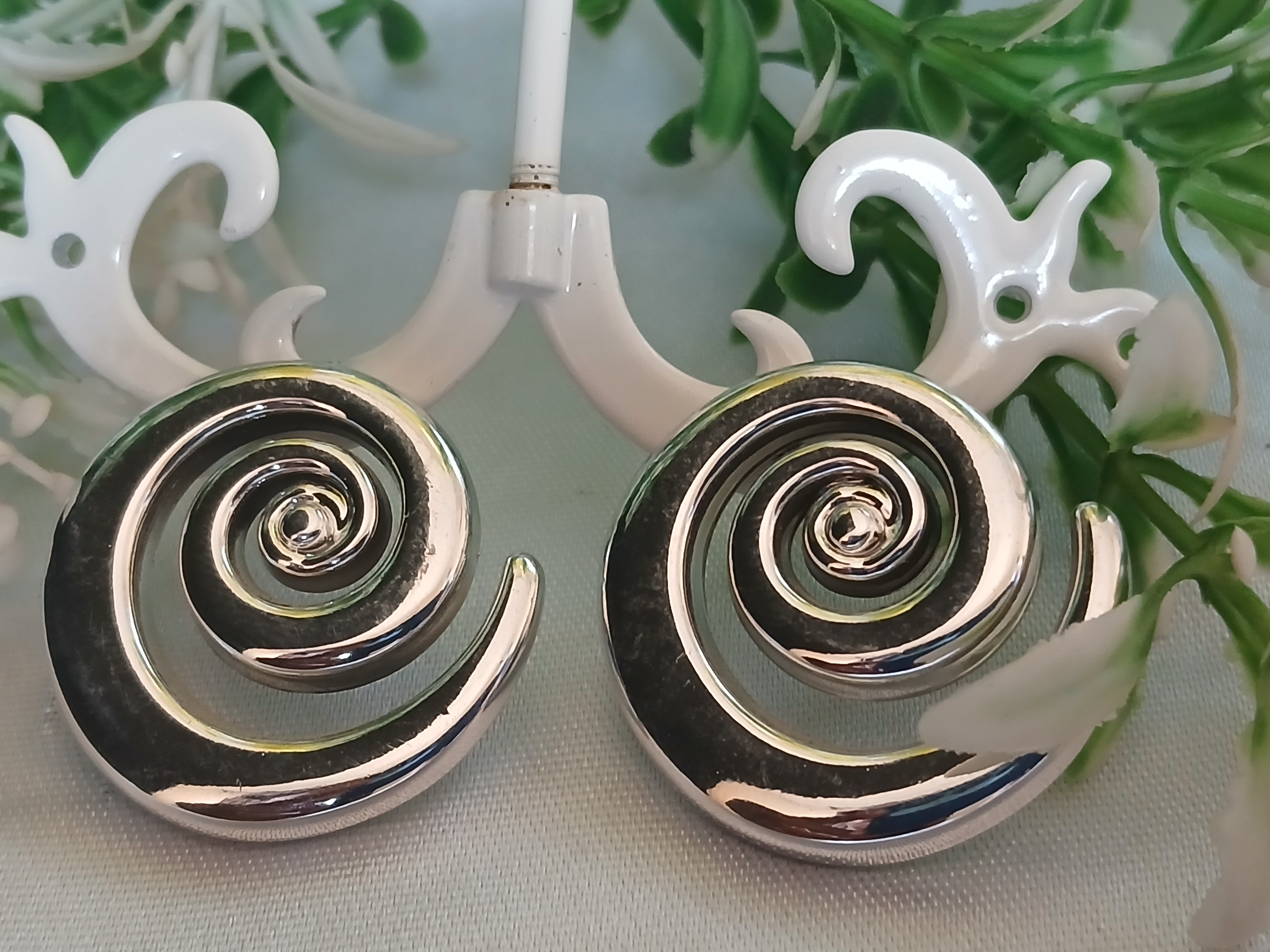 Celebrity Gold & Silver Spiral Earrings 