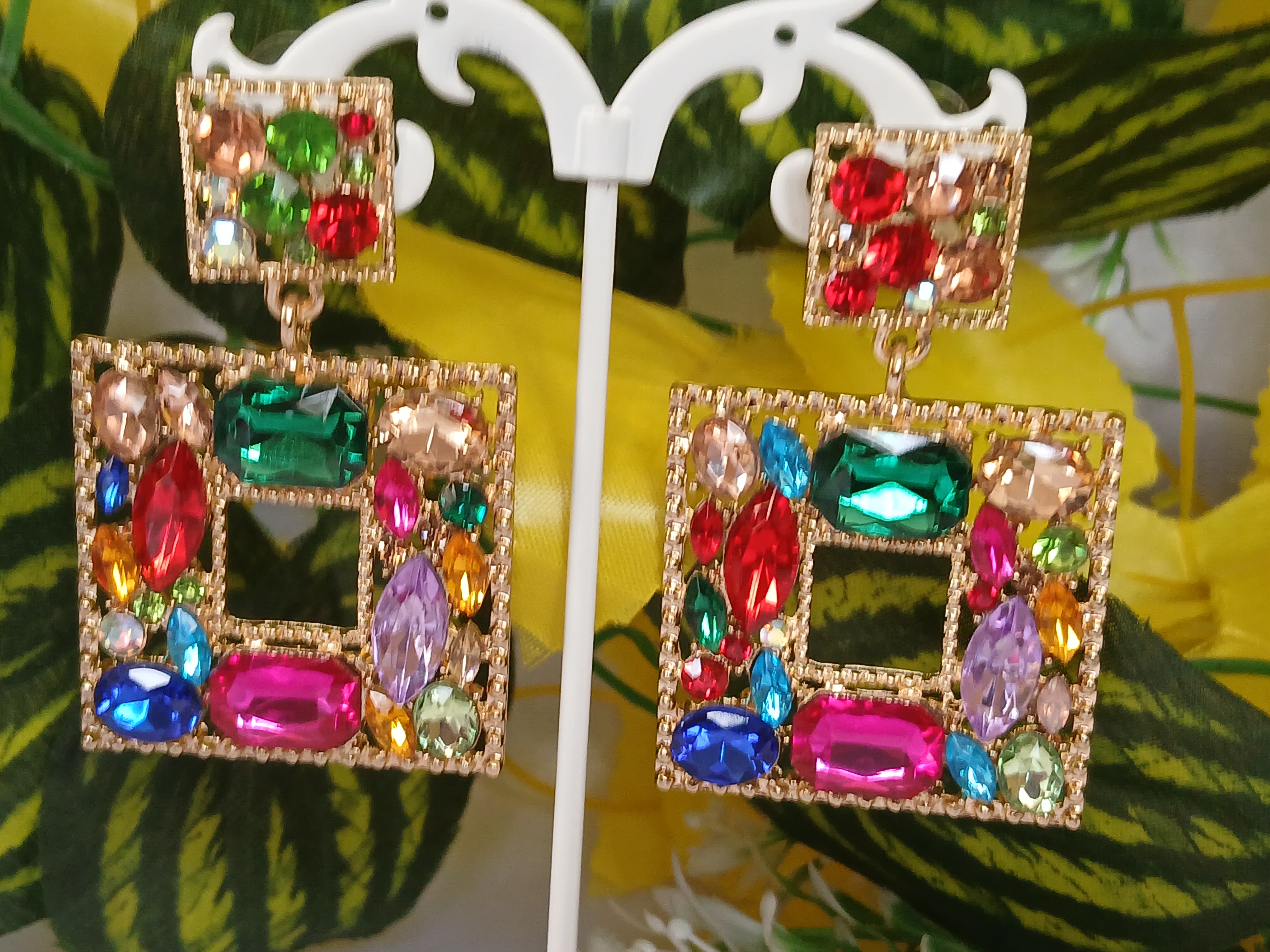 Multicolored Crystal Earrings