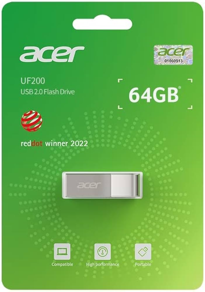 Acer UF200 USB 2.0 Flash Drive-Metal (64GB)