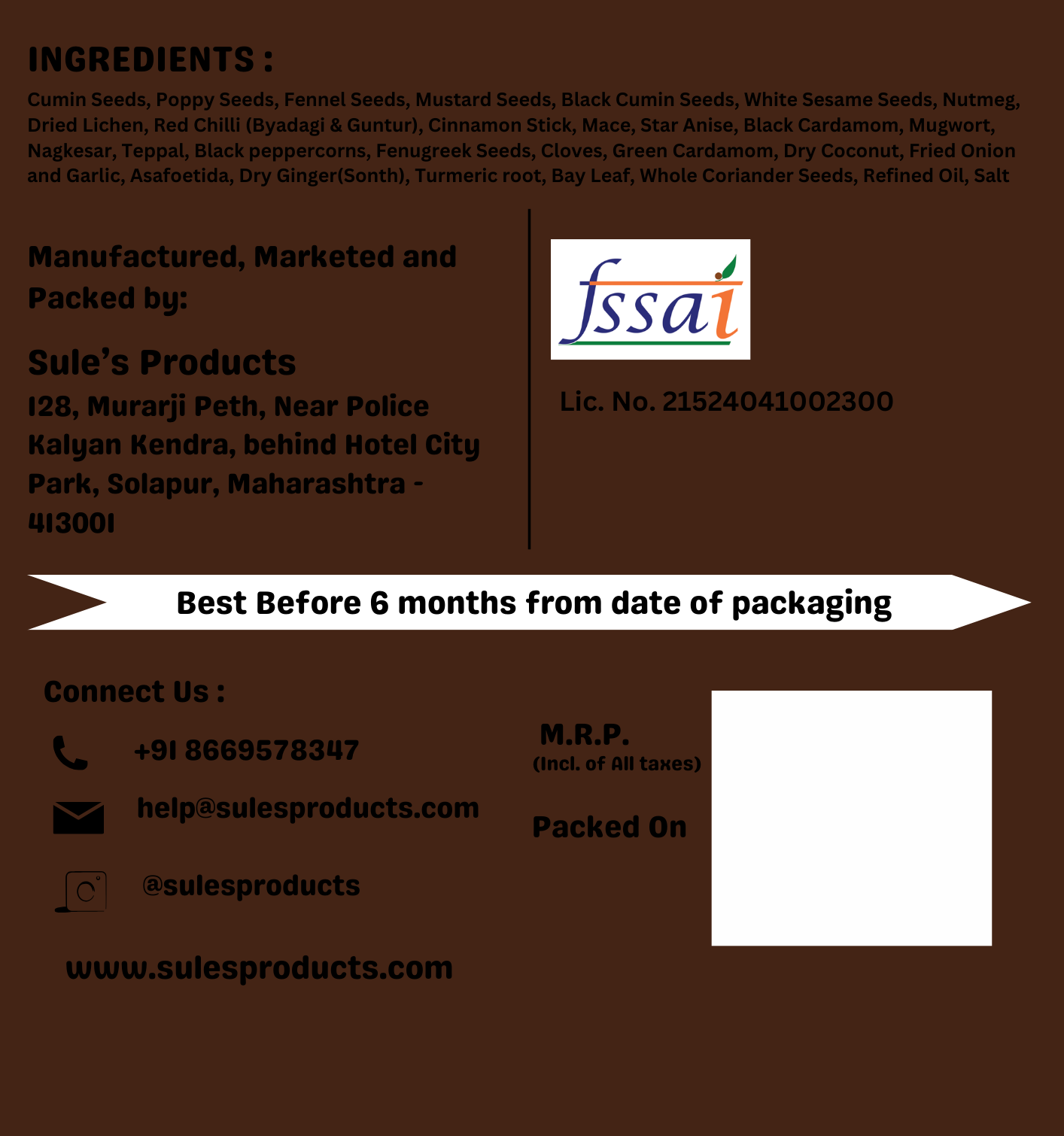 Solapur Special Kala Masala