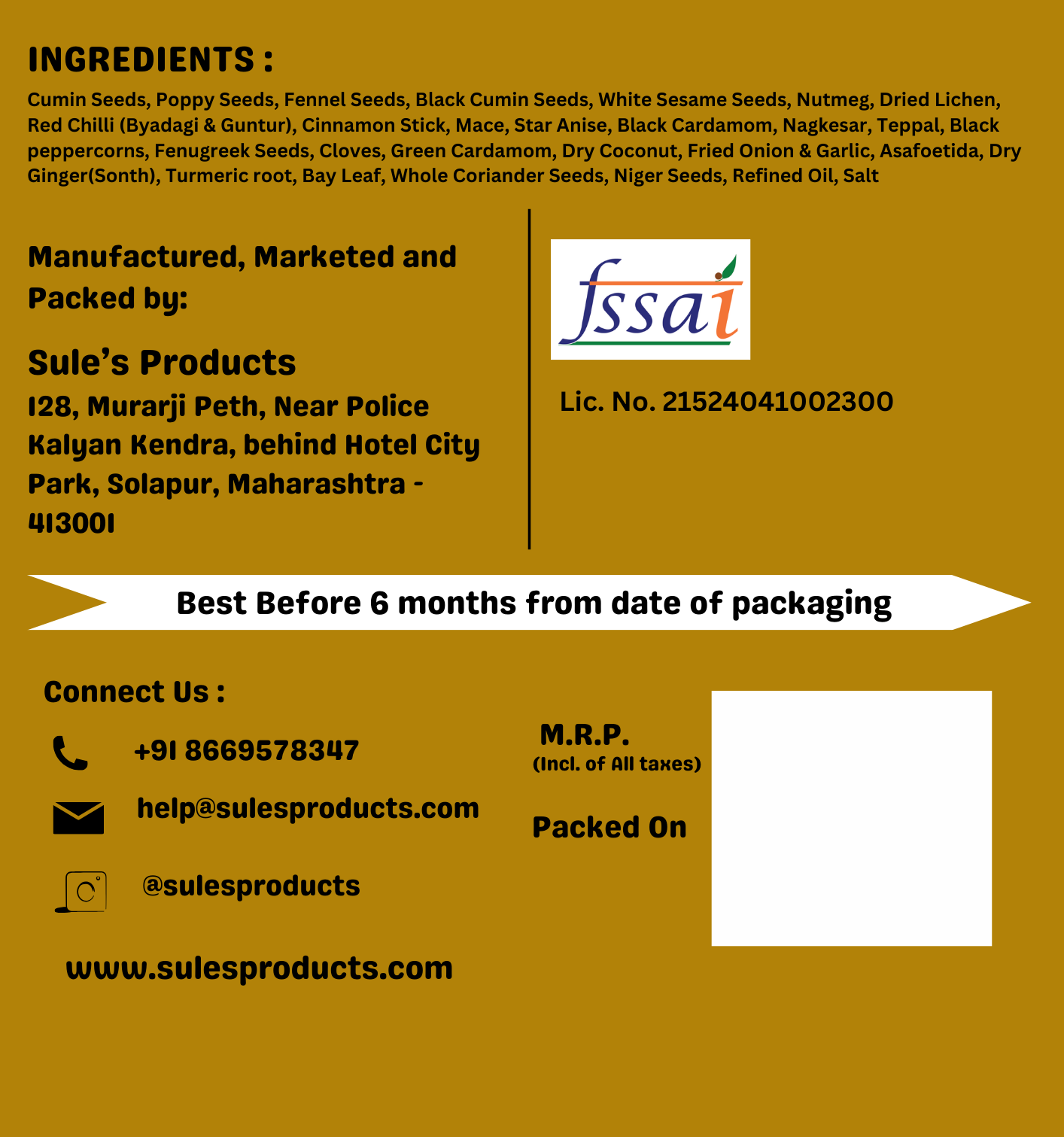 Authentic Kala Masala