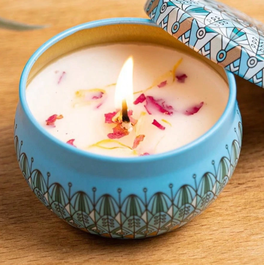 Decorative Scented Candles in Tin Jar