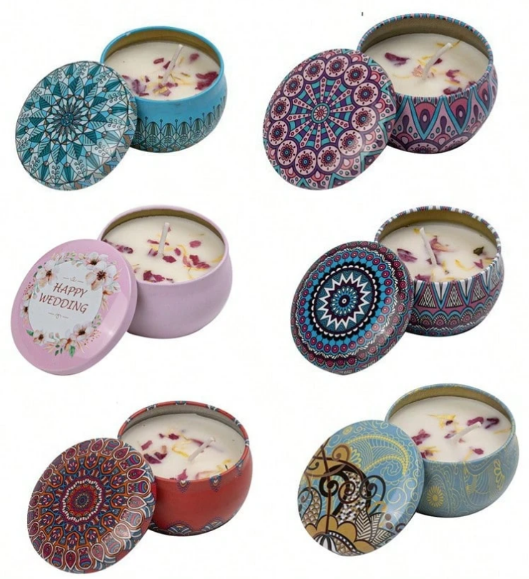 Decorative Scented Candles in Tin Jar