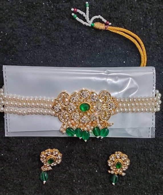 Wedding Season specials Traditional Pearl and Stone Jewelry Set